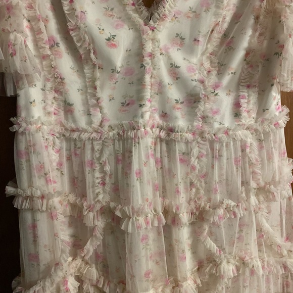 Like New- Needle & thread Bijou rose ruffle mini dress- size 16 - Picture 8 of 10